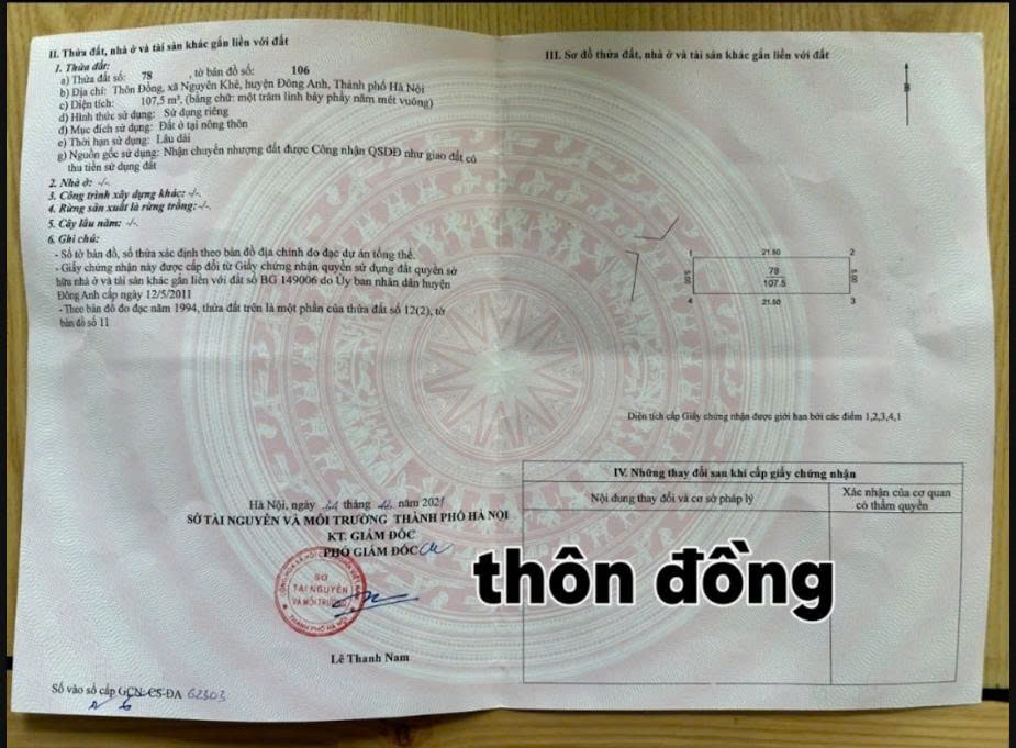 KHU VỰC VÍP NHẤT 68 TRIỆU ???? TẠI THÔN ĐỒNG, XÃ NGUYÊN KHÊ, ĐÔNG ANH, HÀ NỘI