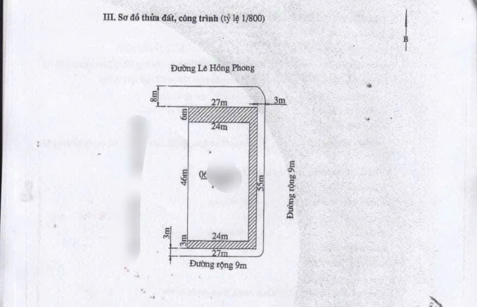 Bán lô đất 3 mặt đường DT 1485M Đường Lê Hồng Phong Hải An HP